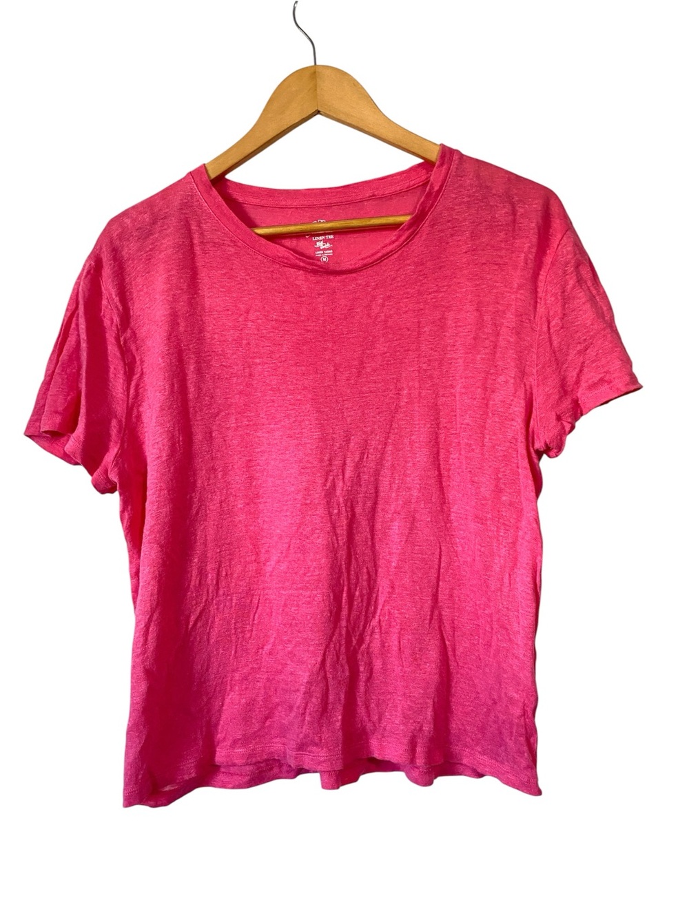 J.Crew Relaxed linen crewneck T-shirt pink size Medium